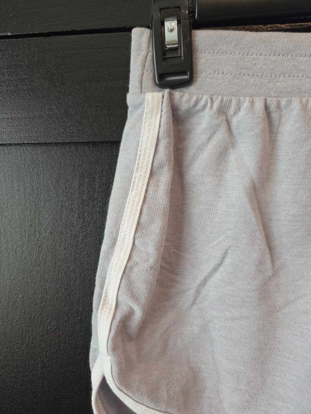 Juniors No Boundaries Light Gray Athletic Lounge Shorts with White Trim - Picture 2 of 7